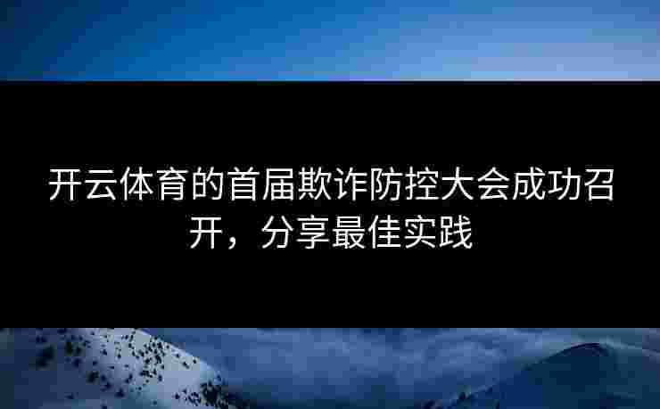 开云体育的首届欺诈防控大会成功召开，分享最佳实践