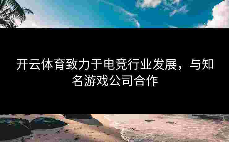 开云体育致力于电竞行业发展，与知名游戏公司合作