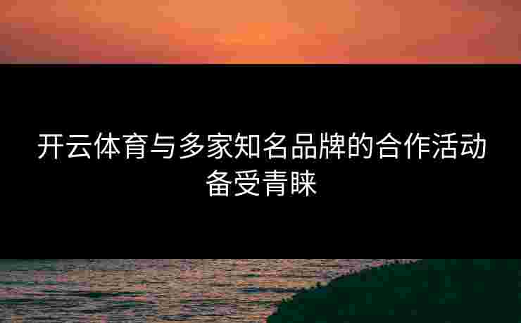 开云体育与多家知名品牌的合作活动备受青睐